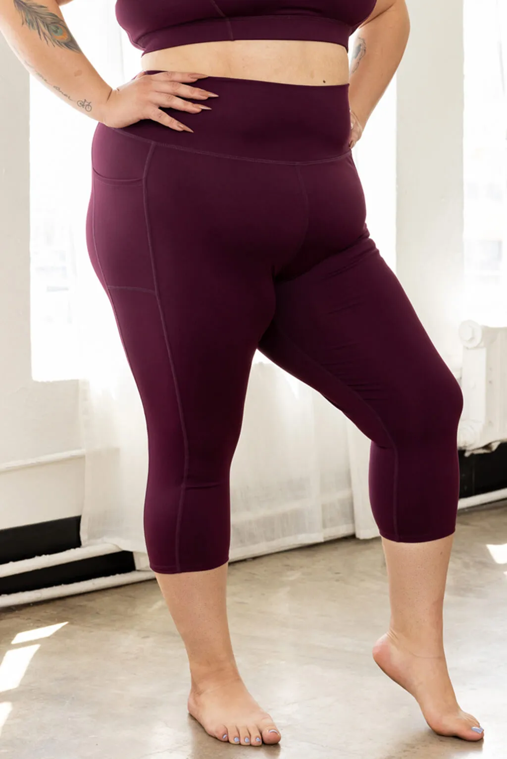 Pocket Capris - Burgundy - FINAL SALE