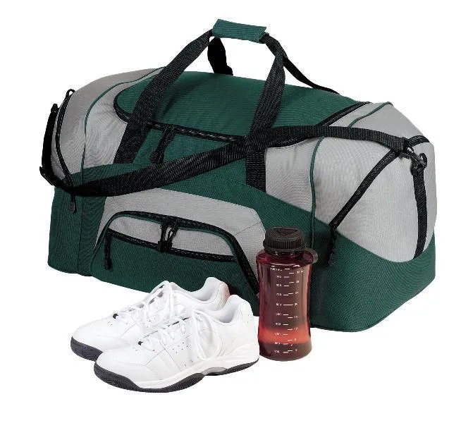 Poly Colorblock Sport Duffel  With Two Large Zippered Pockets