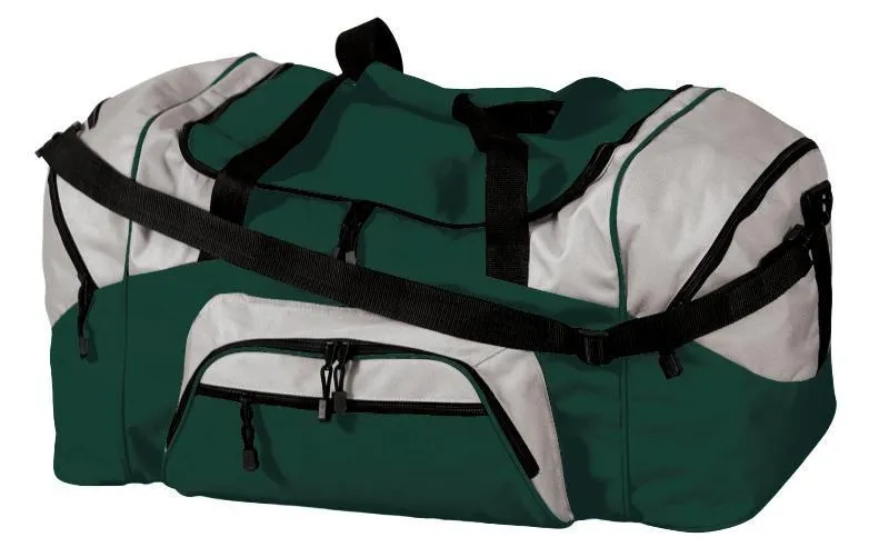 Poly Colorblock Sport Duffel  With Two Large Zippered Pockets