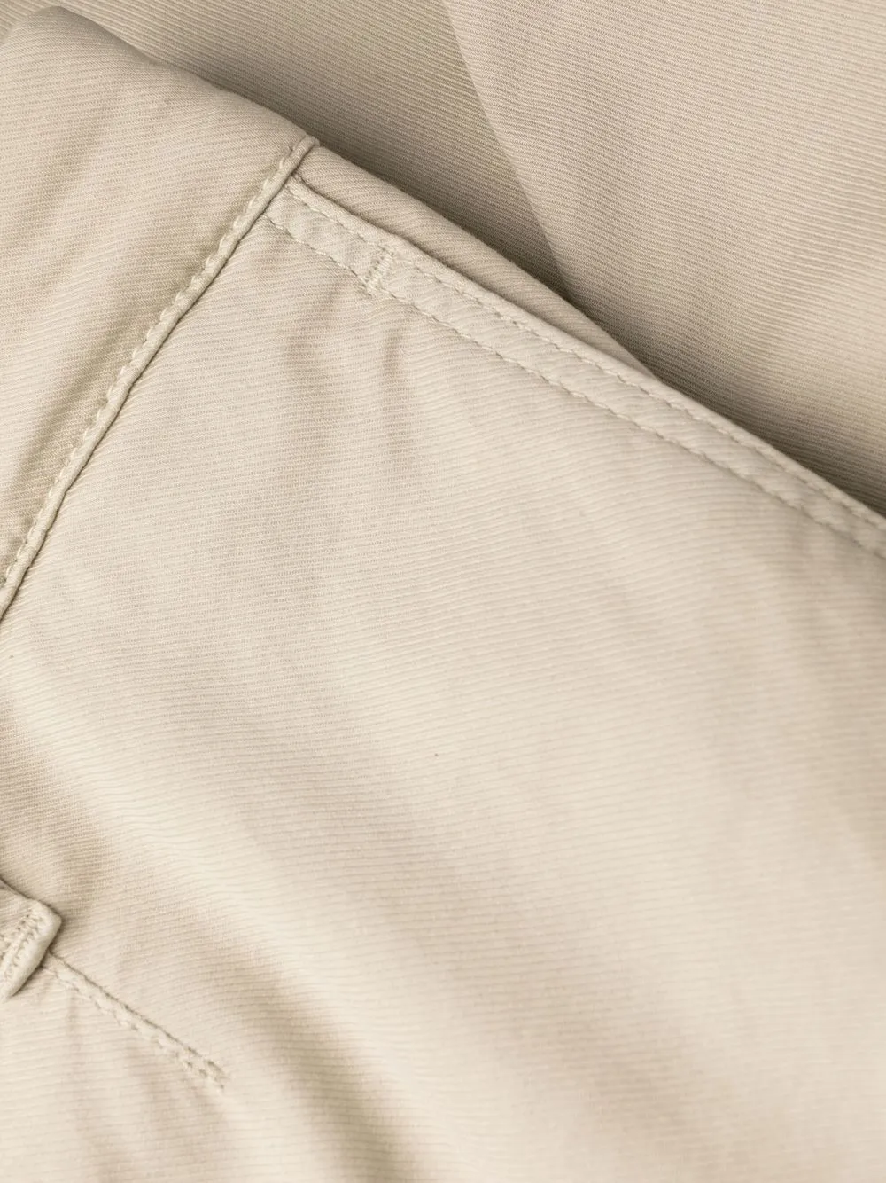 pressed-crease four-pocket chinos