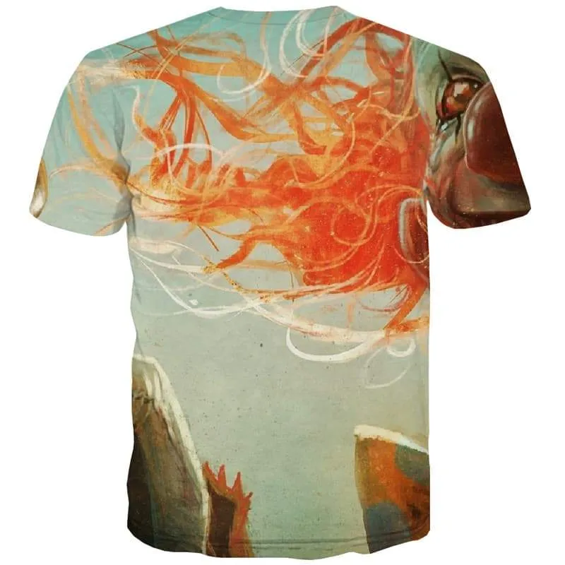 Psychedelic T-shirt Men Abstract T shirts Funny Colorful Tshirt Anime Harajuku T-shirts 3d