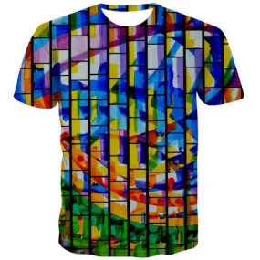 Psychedelic T shirts Men Graffiti Tshirt Printed Colorful T-shirts 3d Art Shirt Print Harajuku T shirts Funny Short Sleeve