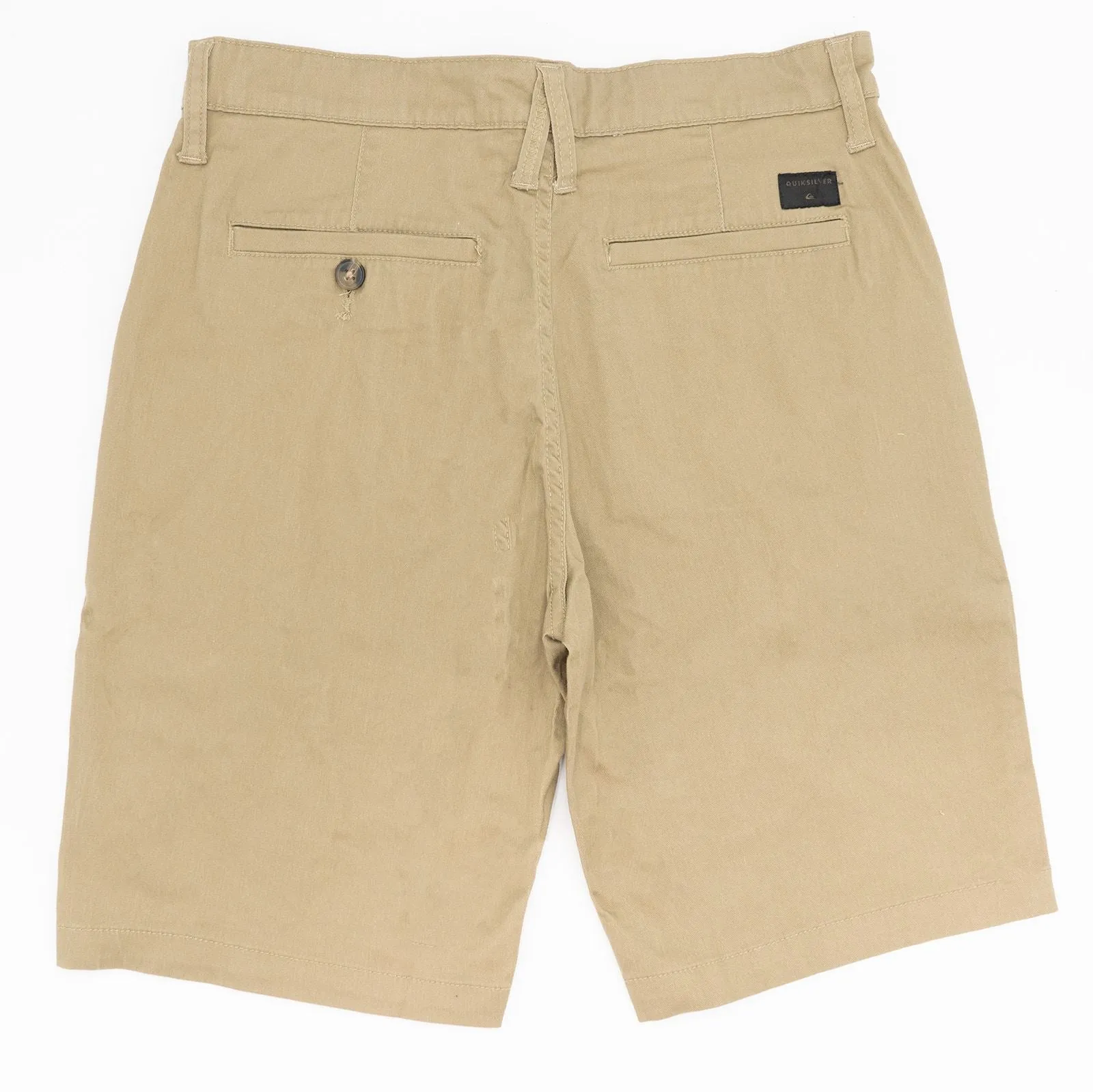 Quiksilver Men Light Brown Stretch Cotton Chinos Classic Straight Fit Casual Summer Shorts