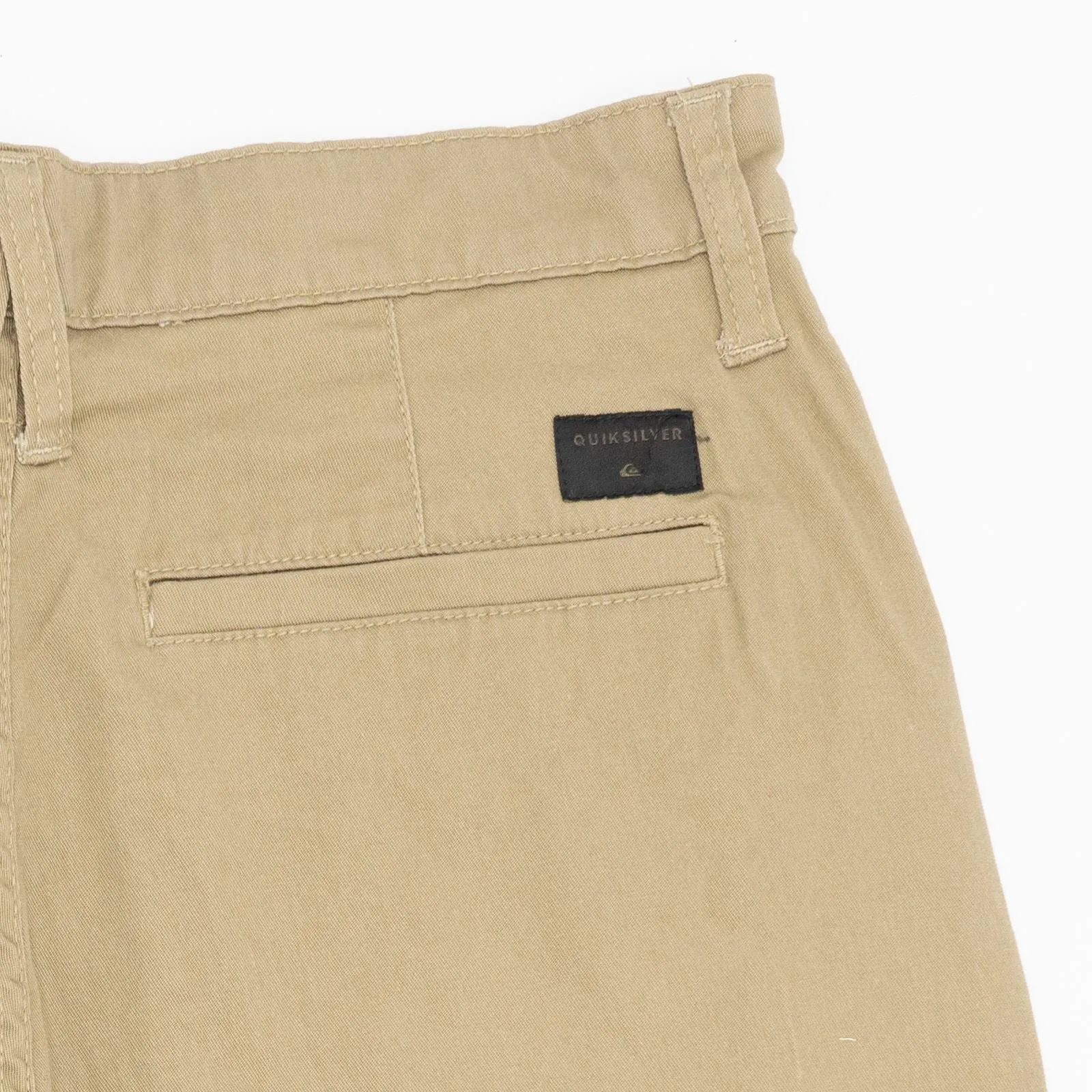 Quiksilver Men Light Brown Stretch Cotton Chinos Classic Straight Fit Casual Summer Shorts