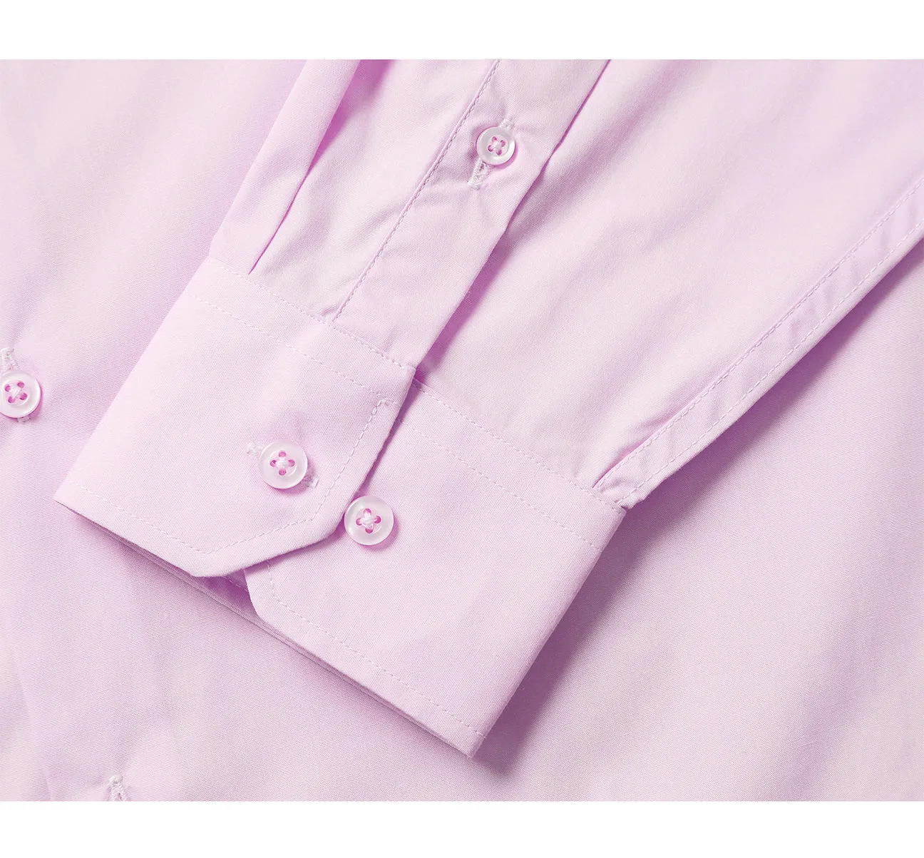 RENOIR Light Pink Classic Fit Long Sleeve Travel Easy-Care Cotton Dress Shirt CS0222