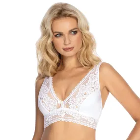 Sheer Lace Wireless Bralette Gizela White