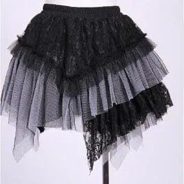 Short Layered Lace and Net Steampunk Skirt