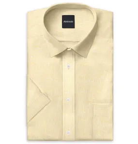 Short Sleeve Linen Shirt in Mustard