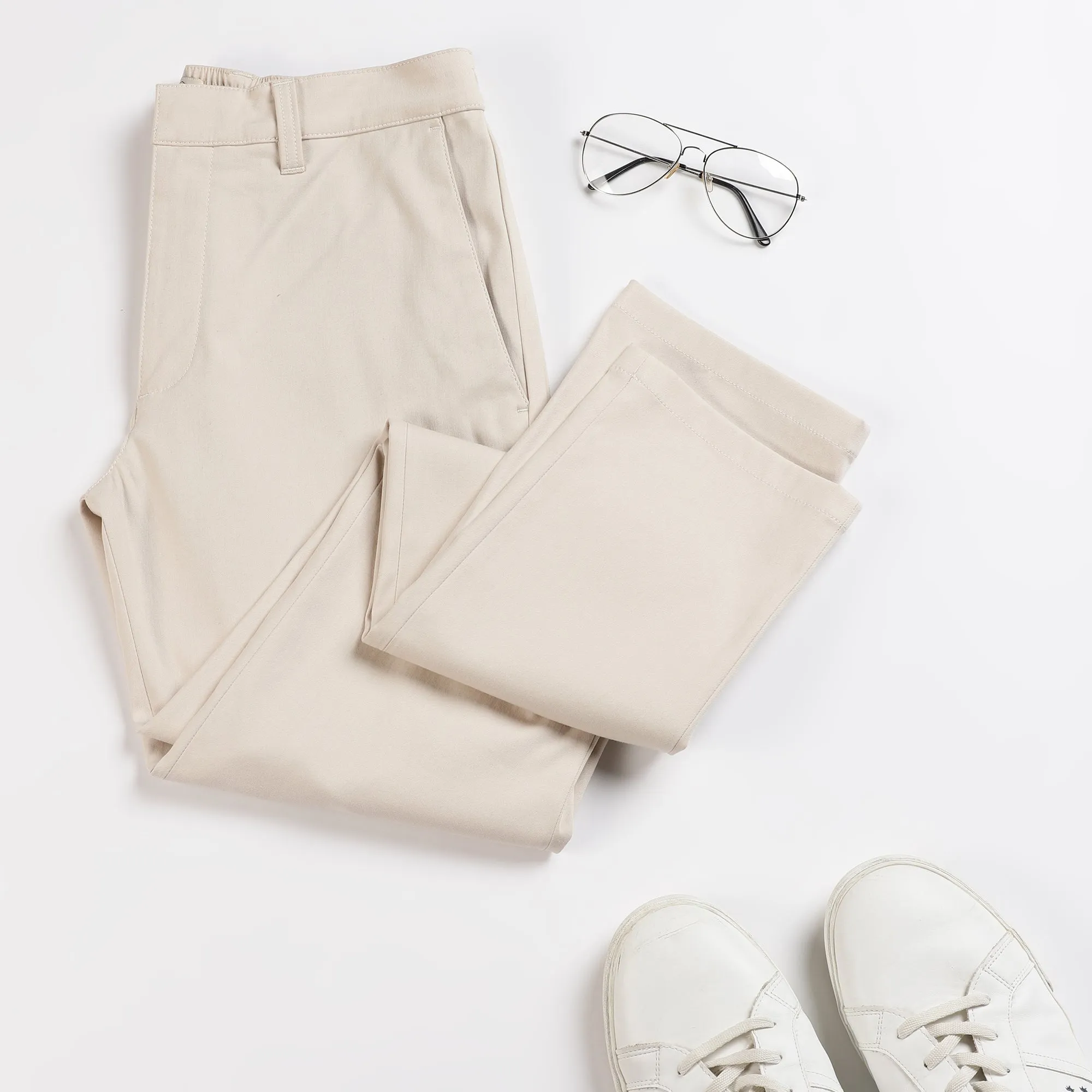 Slim Fit Elasticized Crossover Chinos - French Oak