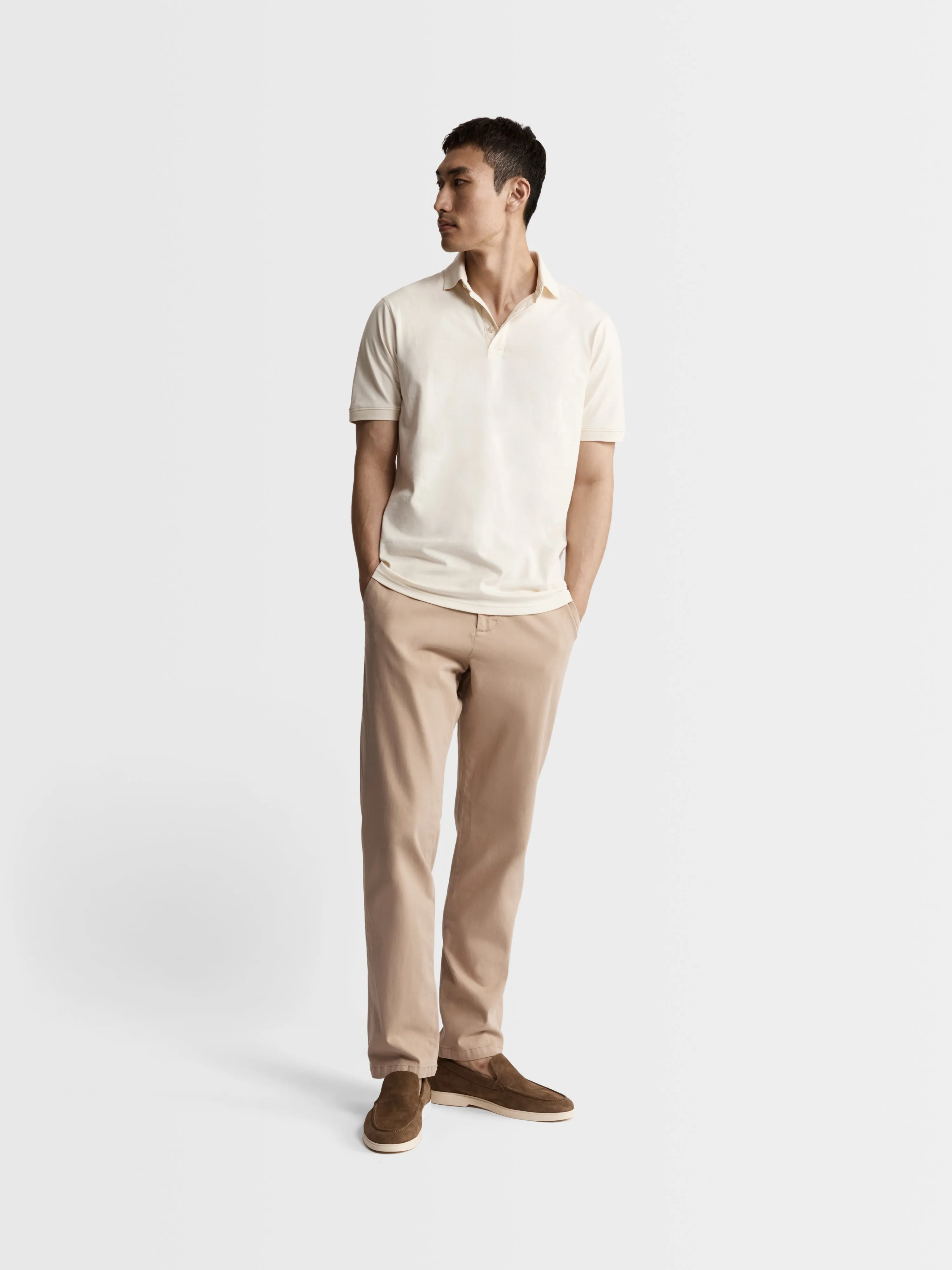 Slim Fit Sand Chinos