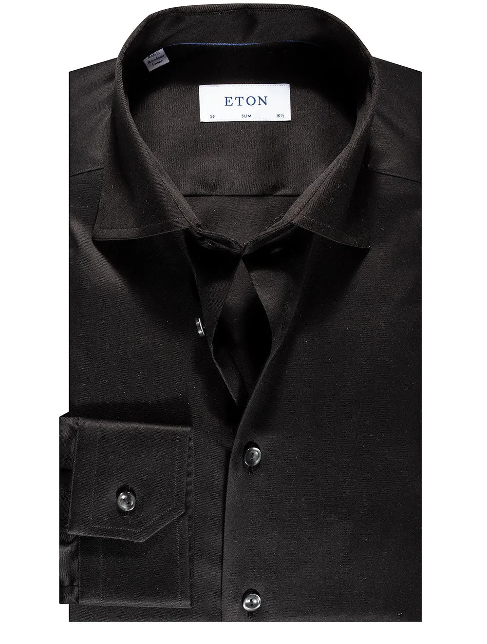 Slim Fit Single Cuff Shirt Black