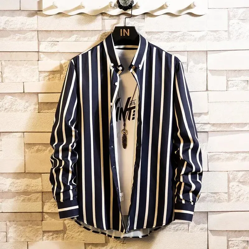 Slim Striped Cardigan Shirt