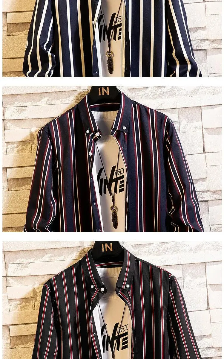 Slim Striped Cardigan Shirt