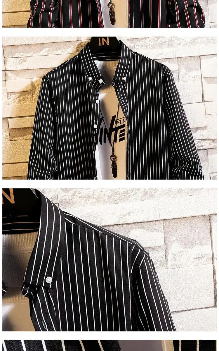 Slim Striped Cardigan Shirt