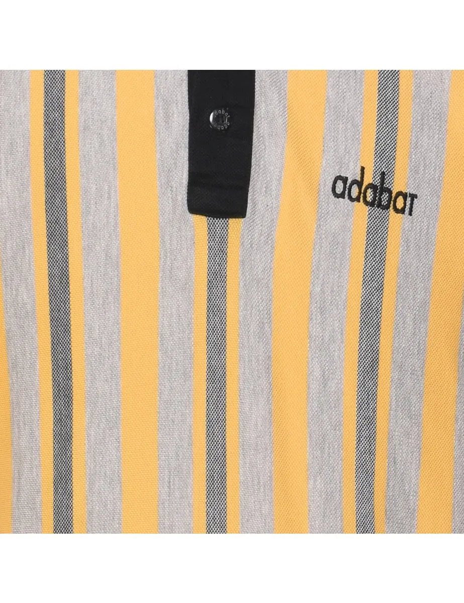 Striped Grey & Yellow Adabar Polo Shirt - M