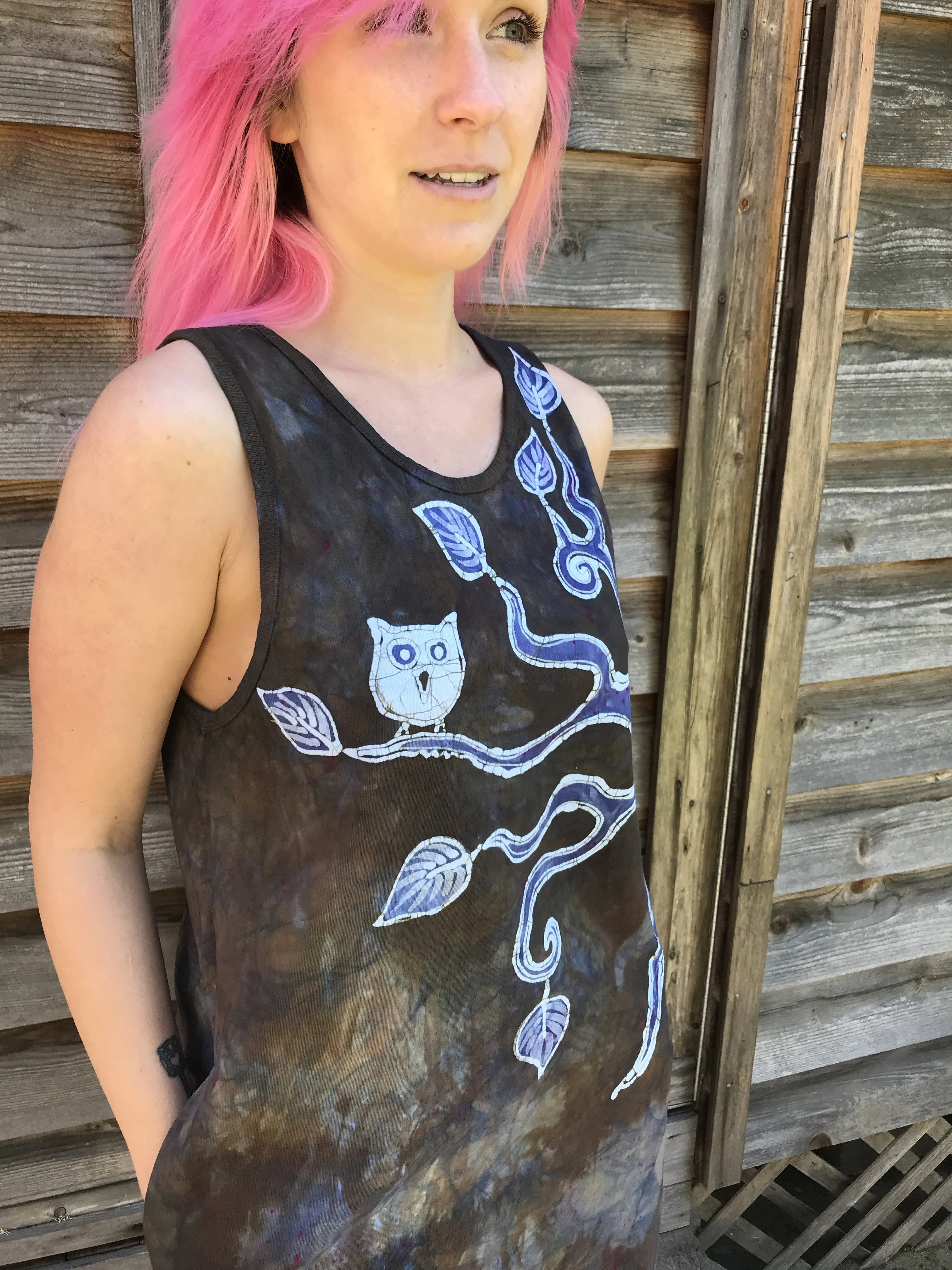 Summer Owl Dress in Earth