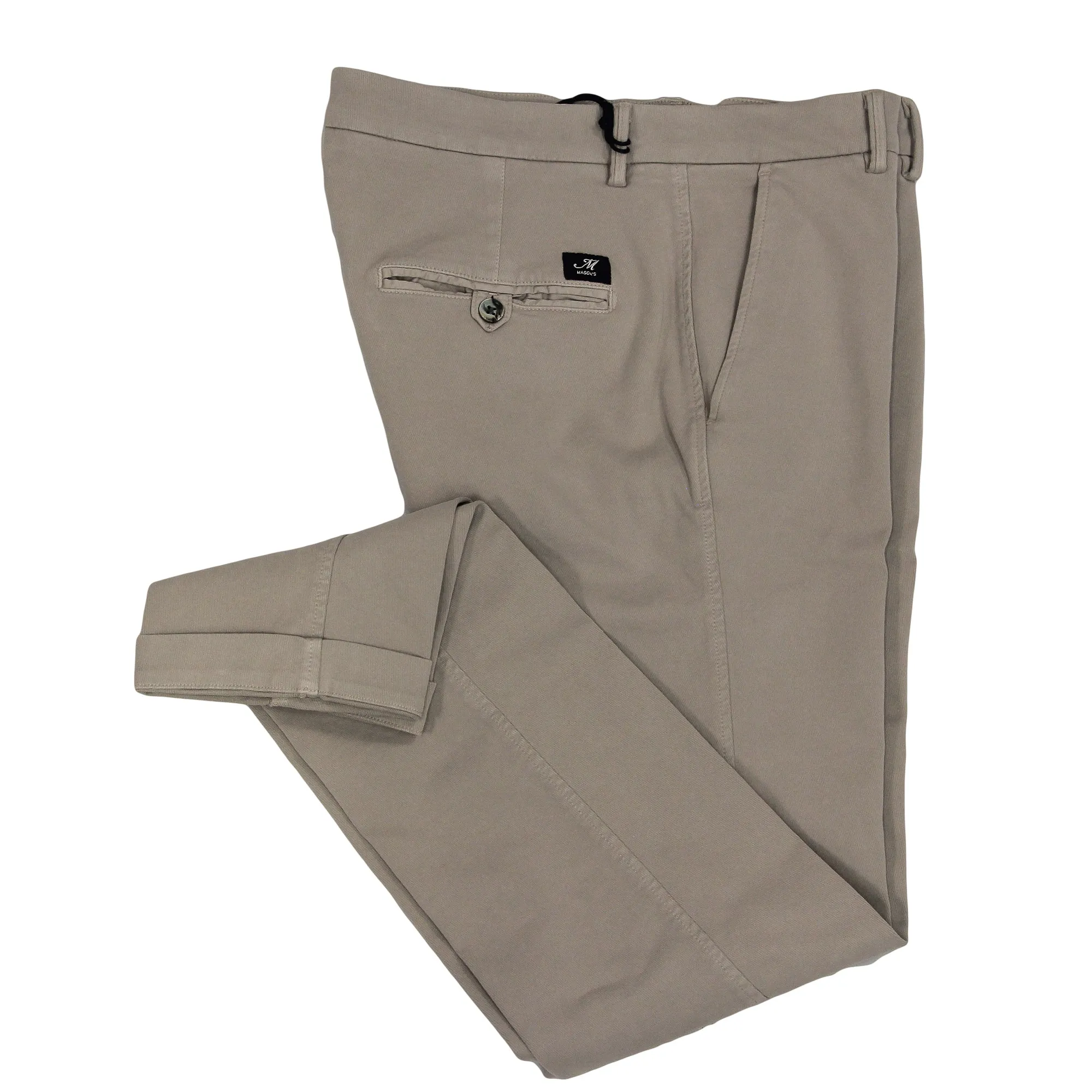 Taupe Twill Stretch Slim Fit Chino - Mason's