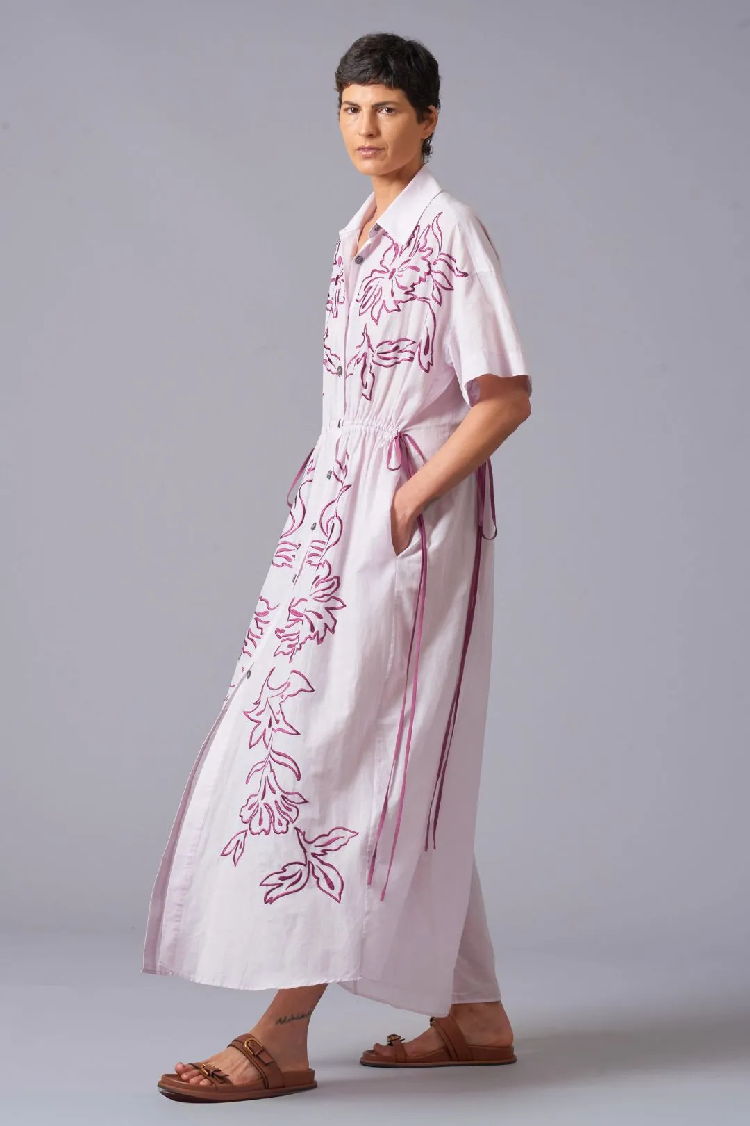 Tia Embroidered Voile Dress & Slip