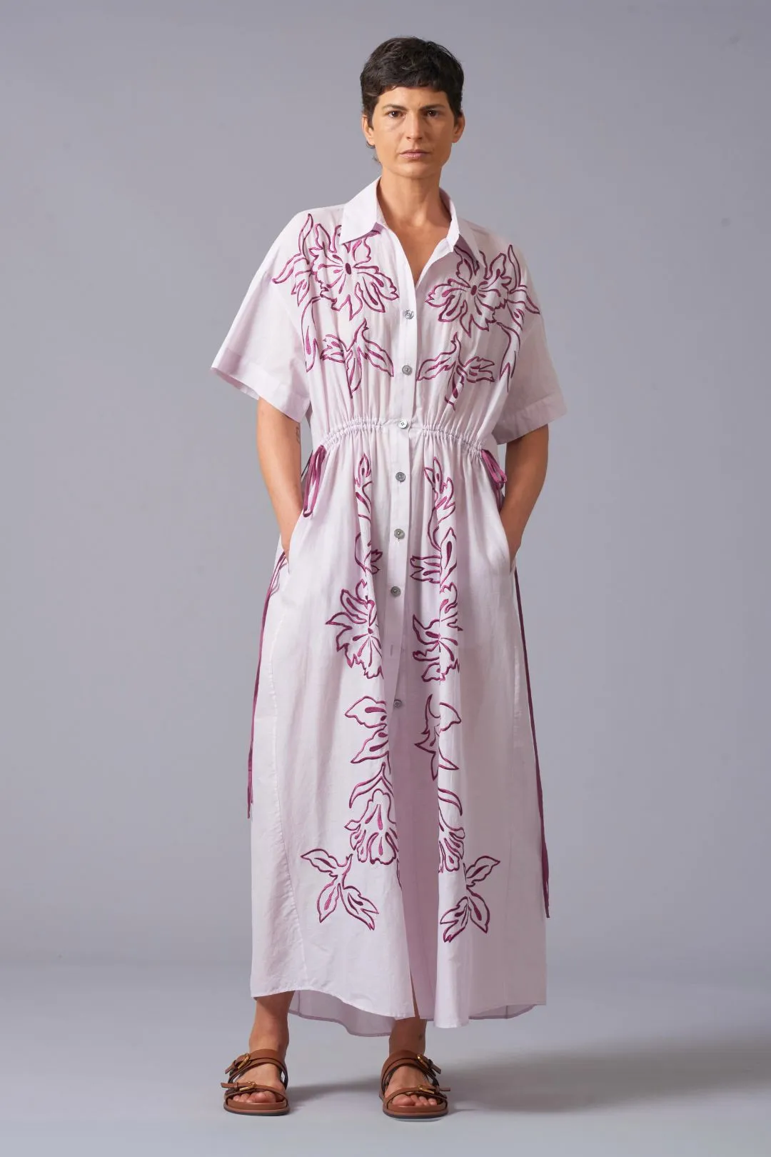 Tia Embroidered Voile Dress & Slip