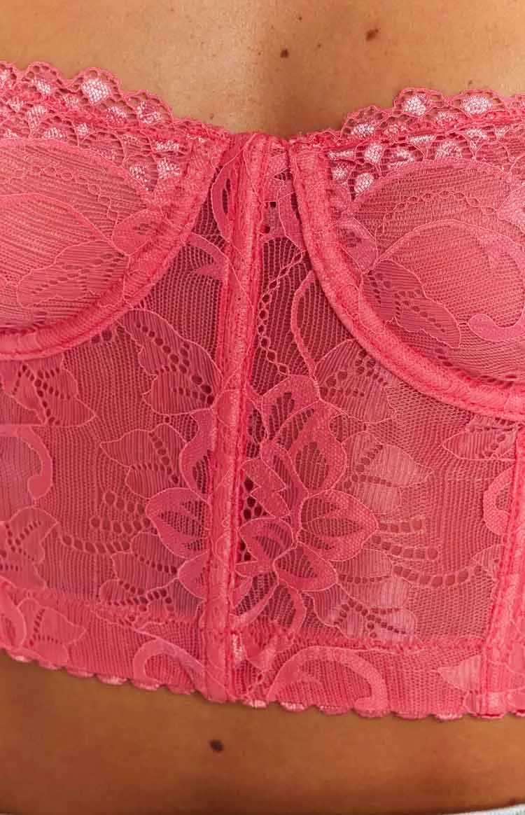 Tiarna Pink Lace Corset Top