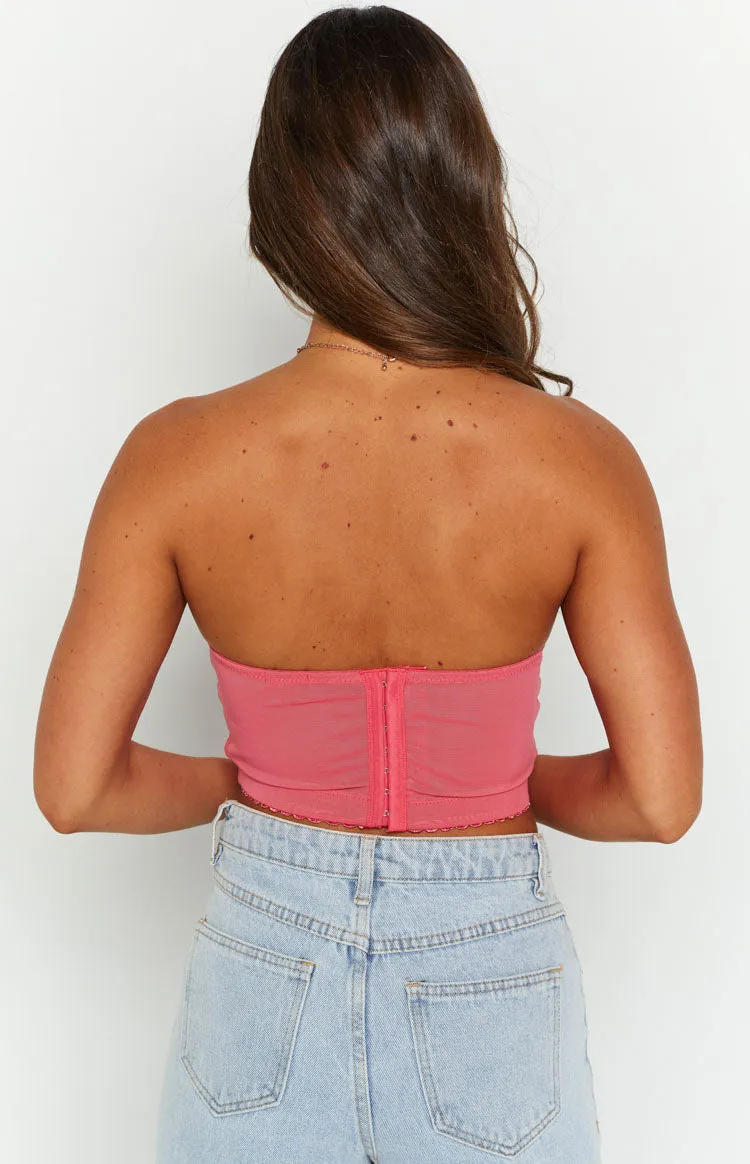 Tiarna Pink Lace Corset Top