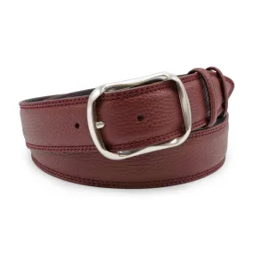 Tumbled Burgundy Casual Bogart Welt Centre Prong Belt