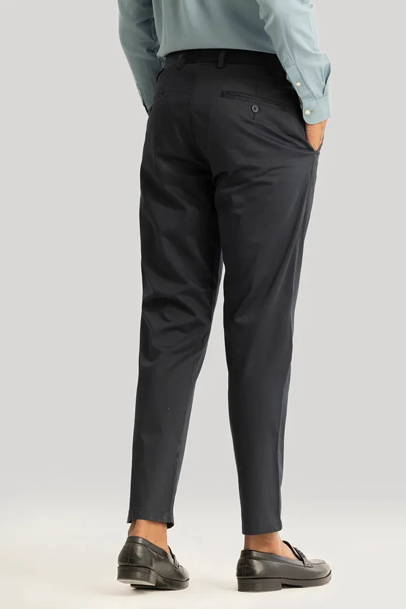 Urban Stride Charcoal Grey Plain Slim Fit Chinos