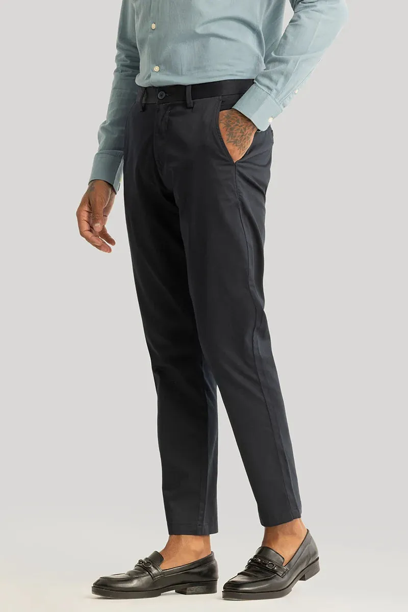 Urban Stride Charcoal Grey Plain Slim Fit Chinos