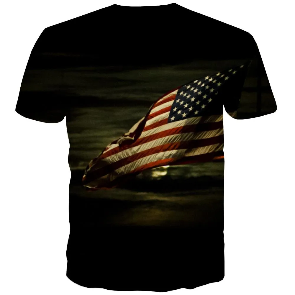 USA T-shirt Men Flag T-shirts 3d Statue Tshirt Anime Country T shirts Funny