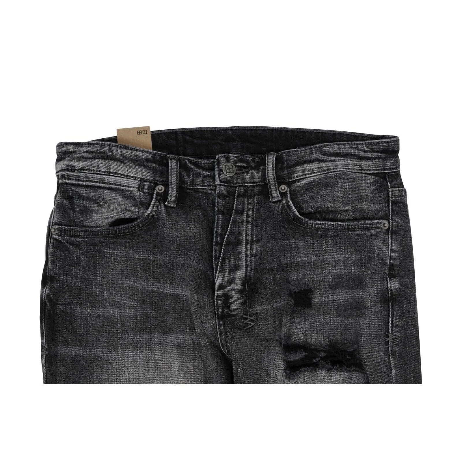 Van Winkle Angst Plateis Grey Black Distressed Denim