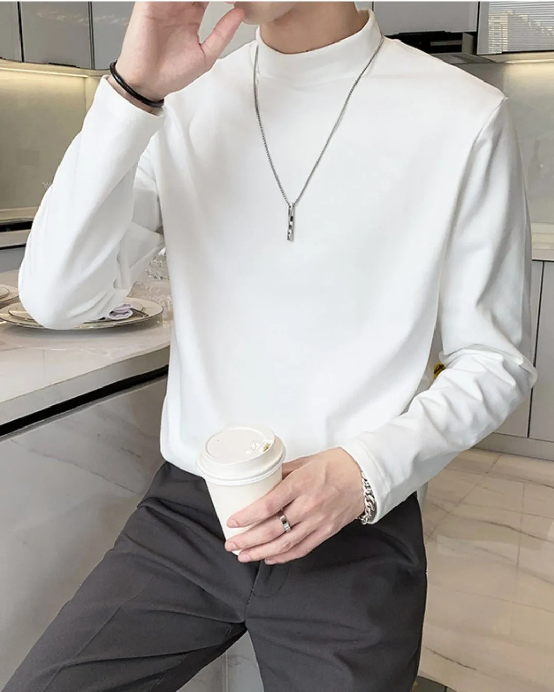 VELVET LONG SLEEVE T-SHIRT KBQ0502