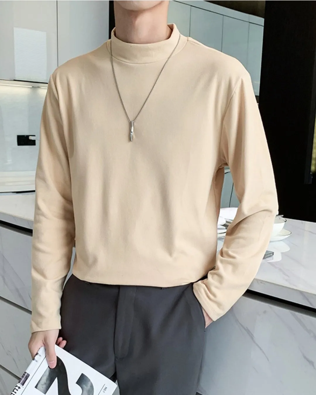 VELVET LONG SLEEVE T-SHIRT KBQ0502