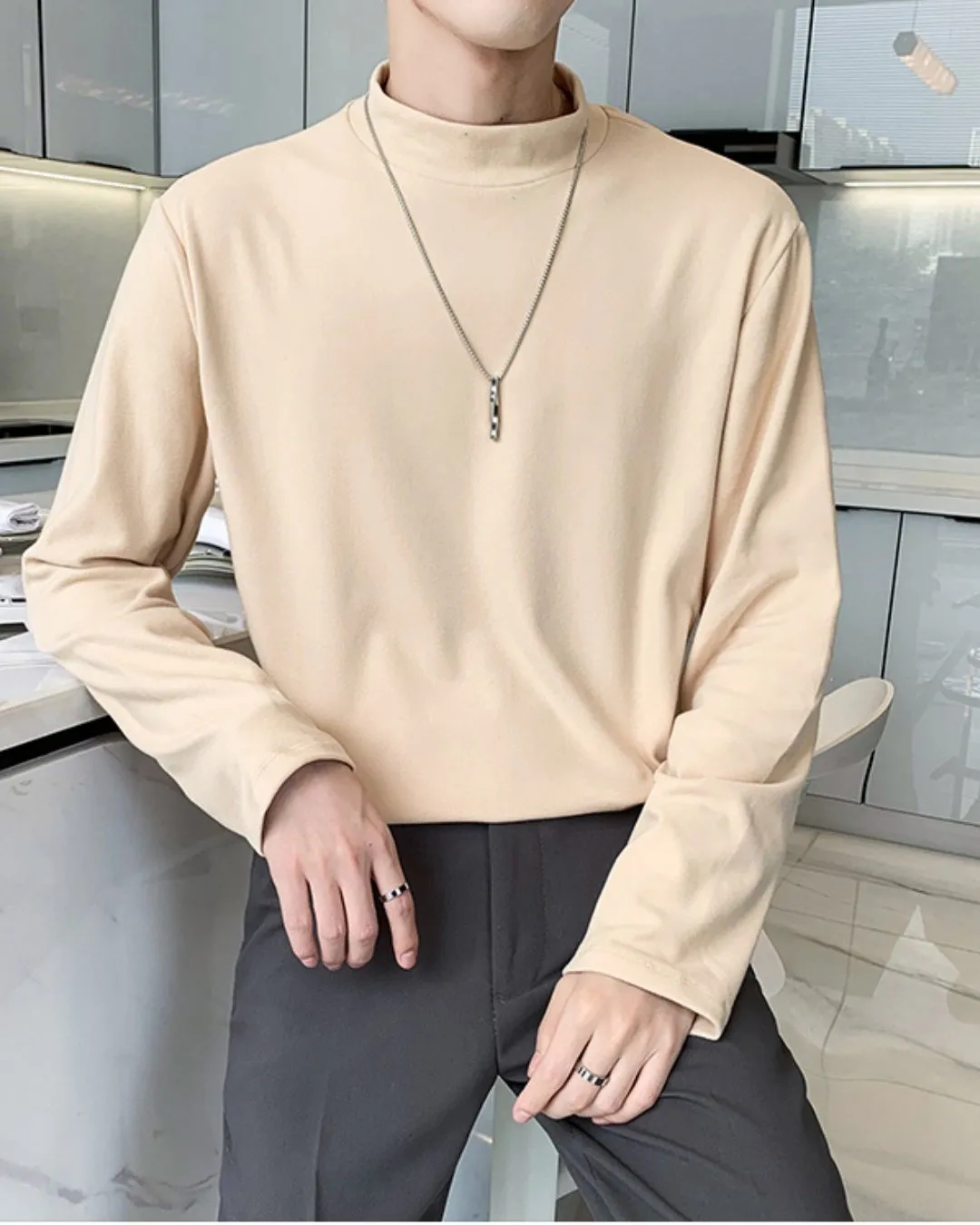 VELVET LONG SLEEVE T-SHIRT KBQ0502