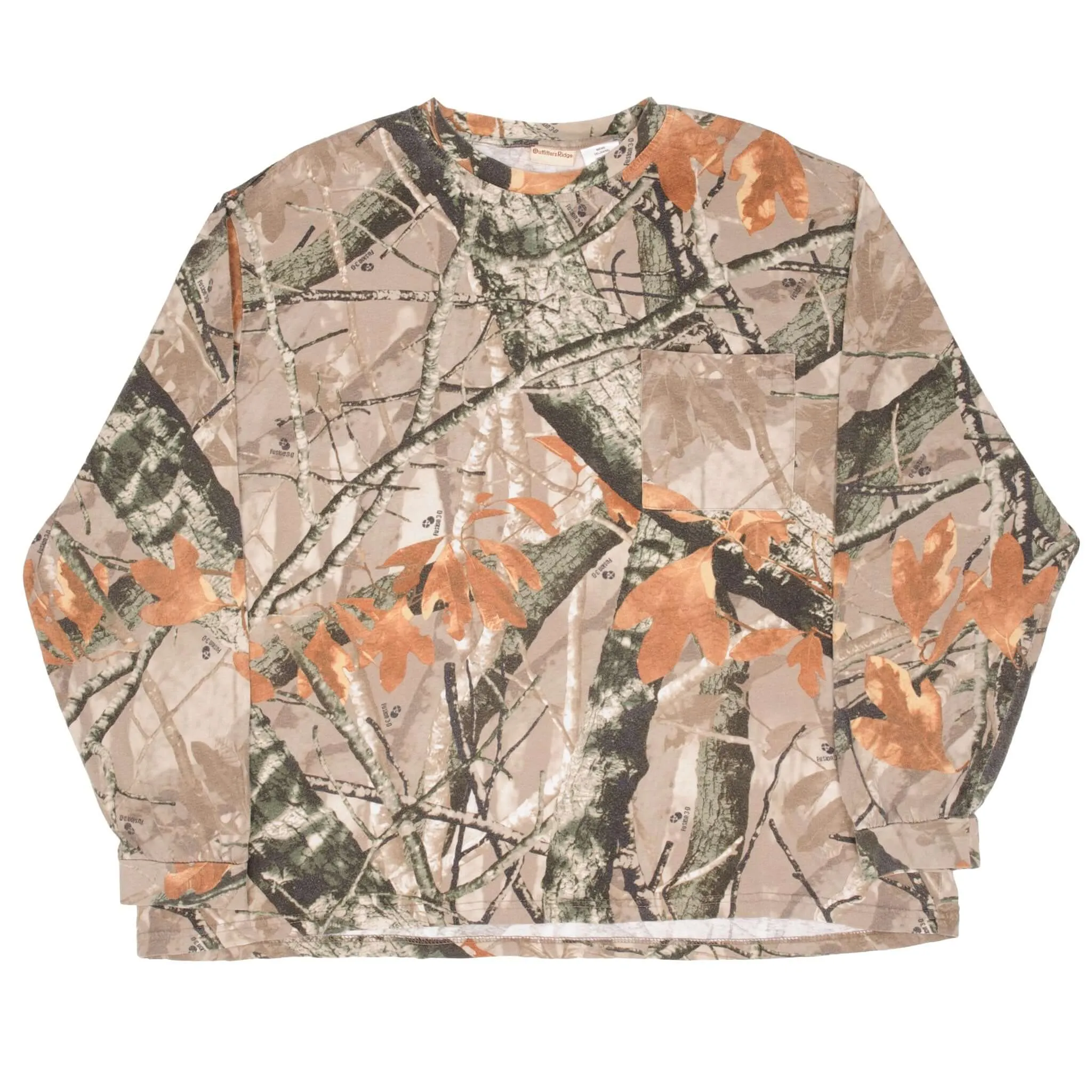 VINTAGE HUNTING FUSION 3D CAMO LONG SLEEVE POCKET TEE SHIRT SIZE 3XL