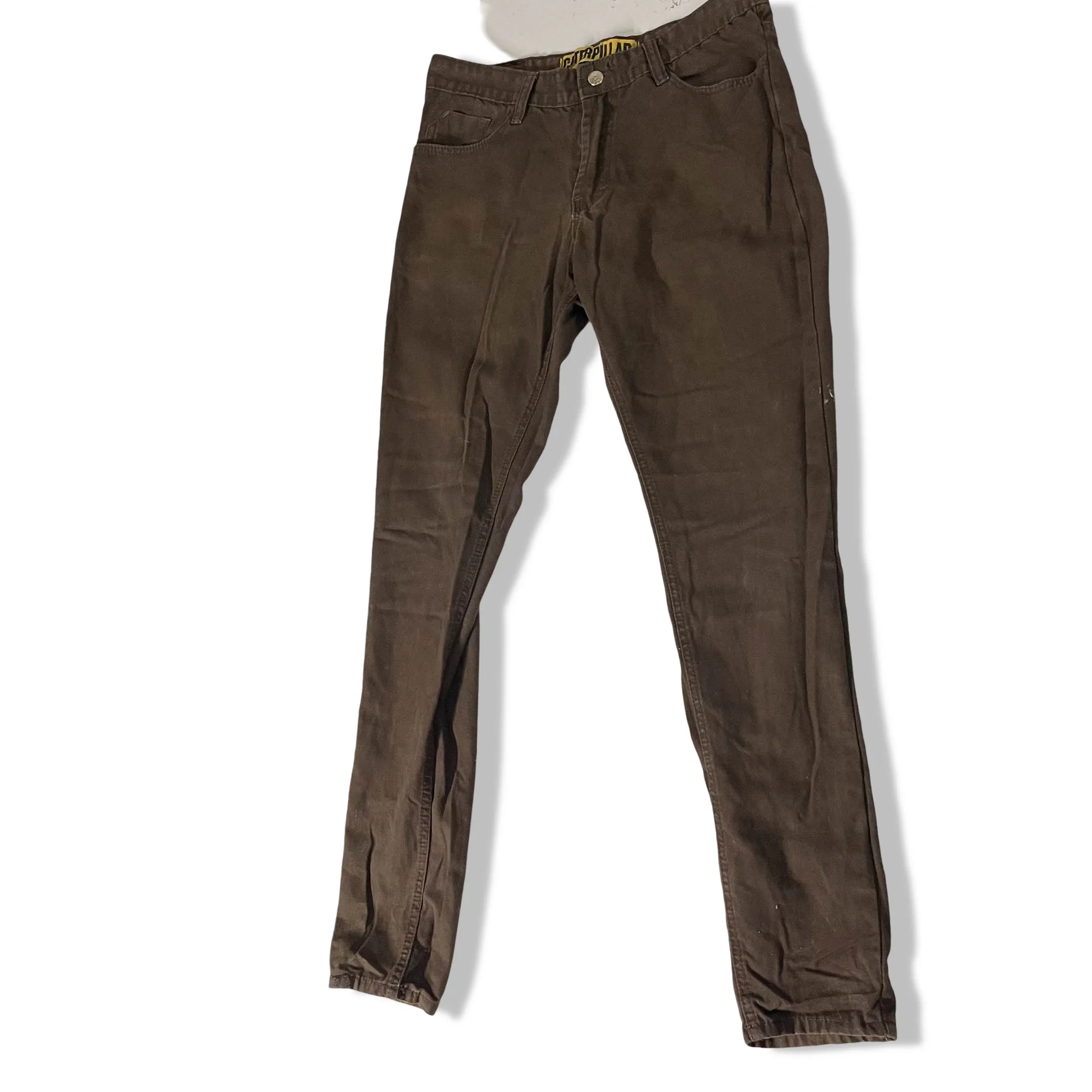 Vintage men's brown Caterpillar straight leg chinos trouser in L |SKU 3672