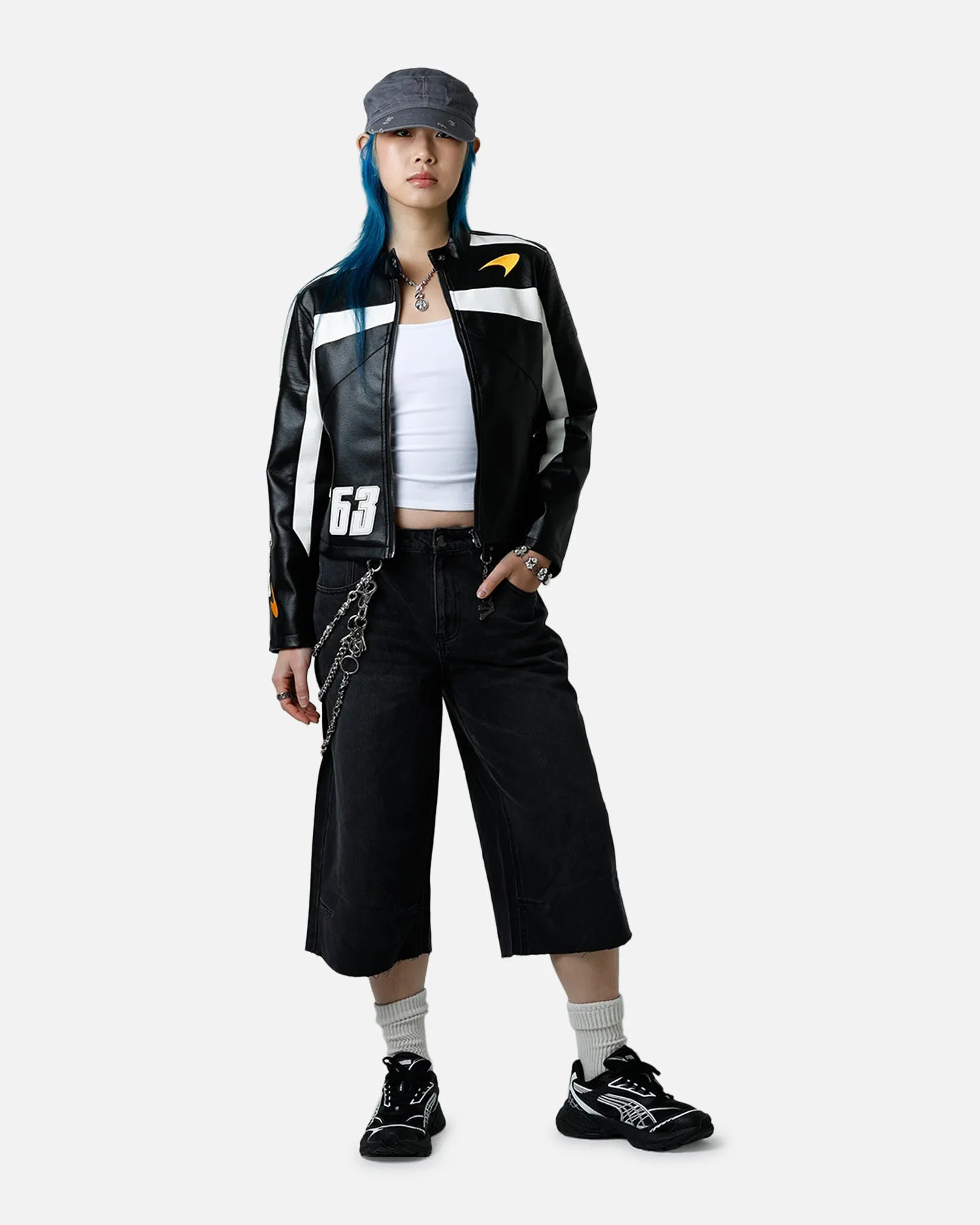 We Are The Wild Collective X Women's Mclaren 'Vegas Grad Prix 2024' Crop Racing Jacket Black