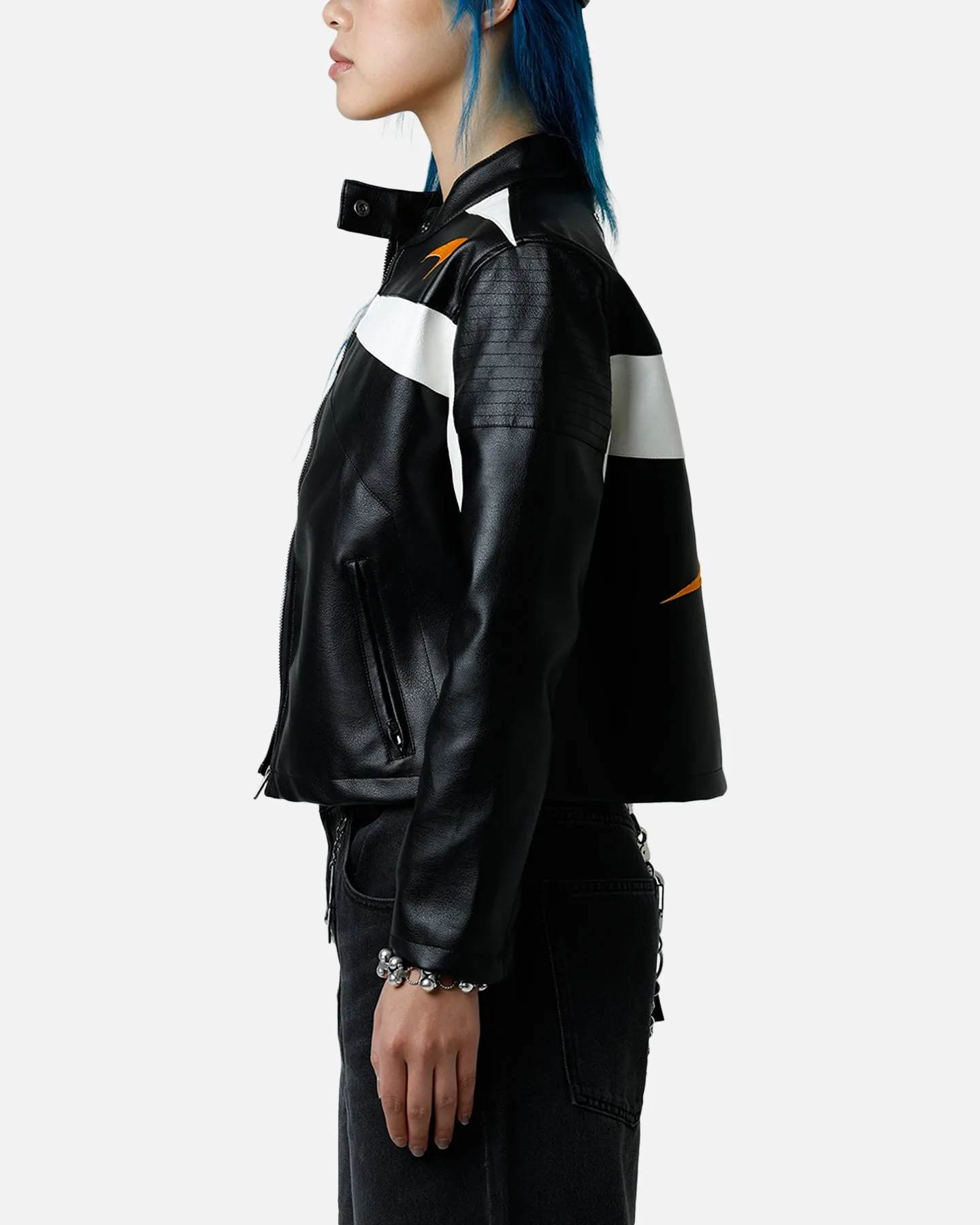 We Are The Wild Collective X Women's Mclaren 'Vegas Grad Prix 2024' Crop Racing Jacket Black