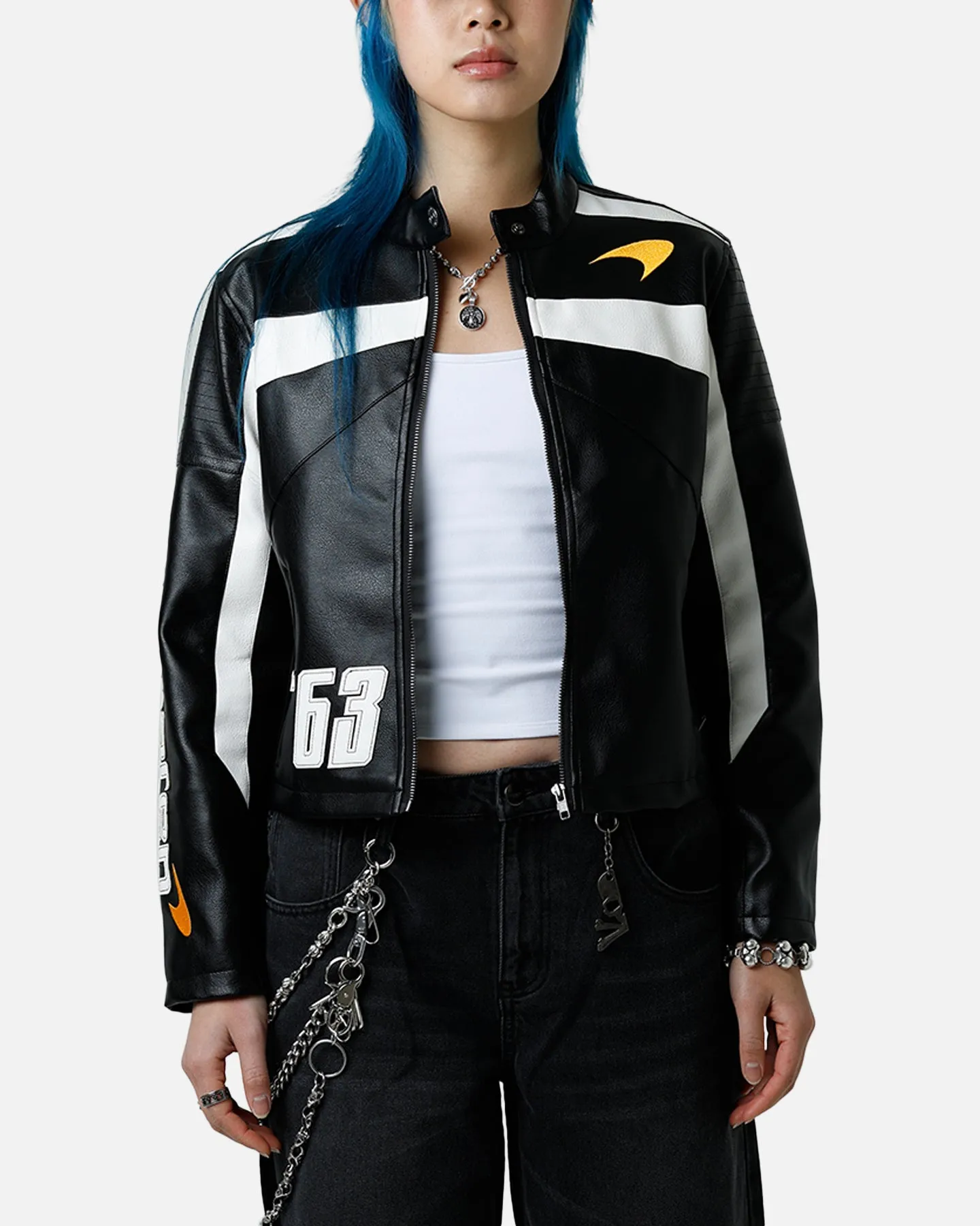 We Are The Wild Collective X Women's Mclaren 'Vegas Grad Prix 2024' Crop Racing Jacket Black