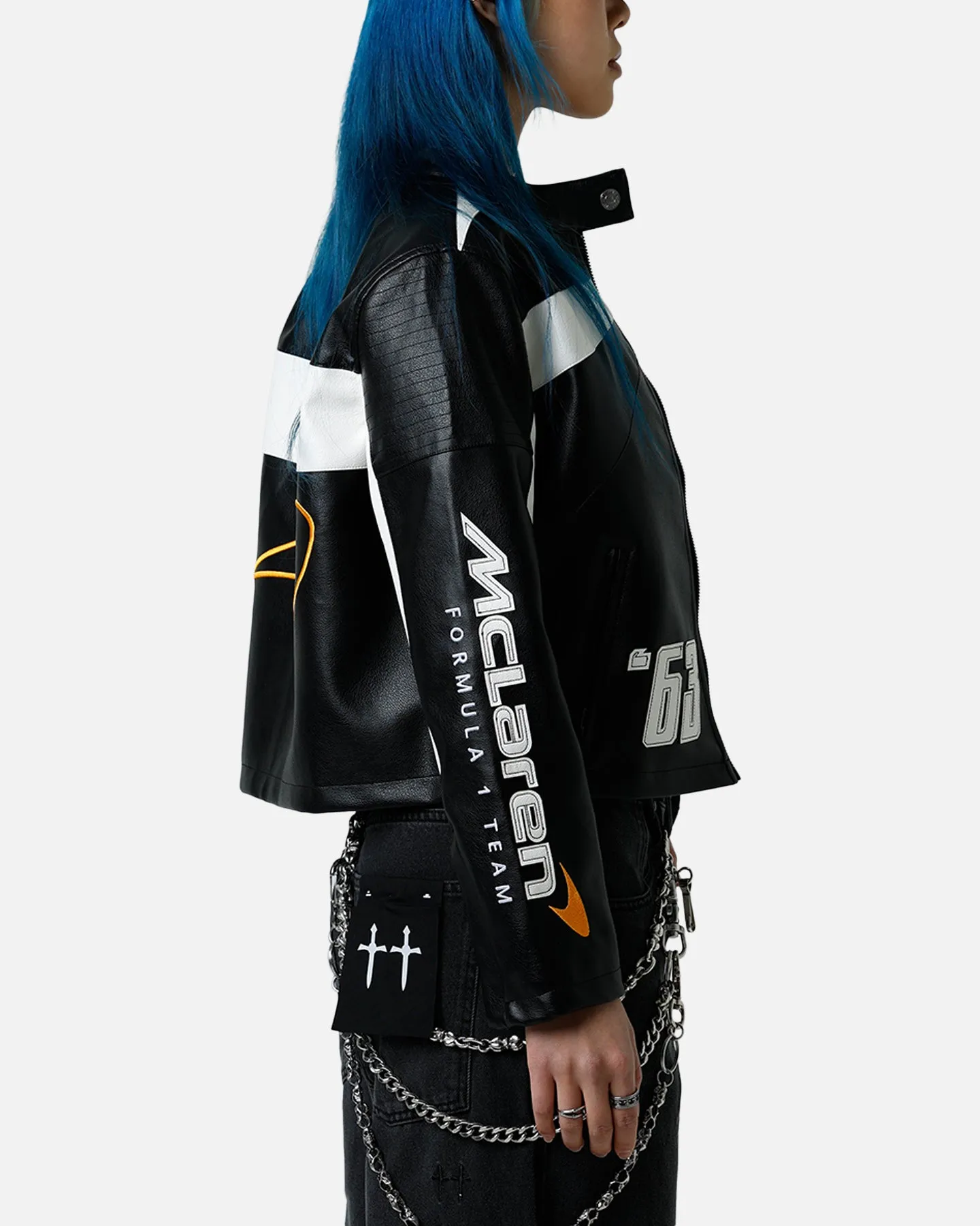 We Are The Wild Collective X Women's Mclaren 'Vegas Grad Prix 2024' Crop Racing Jacket Black