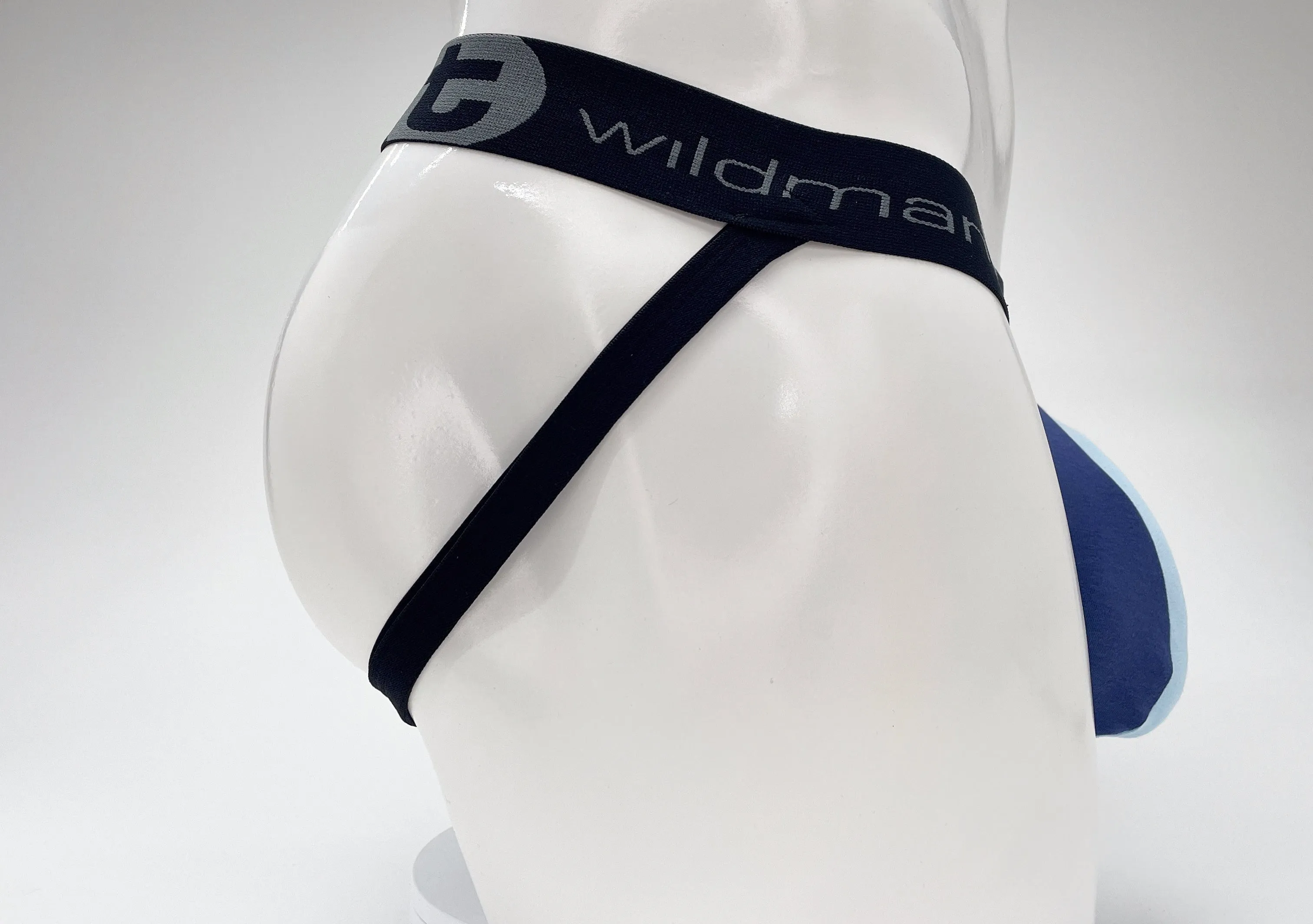 WildmanT Cotton Big Boy Pouch Stripe Jockstrap Royal Blue/Baby Blue