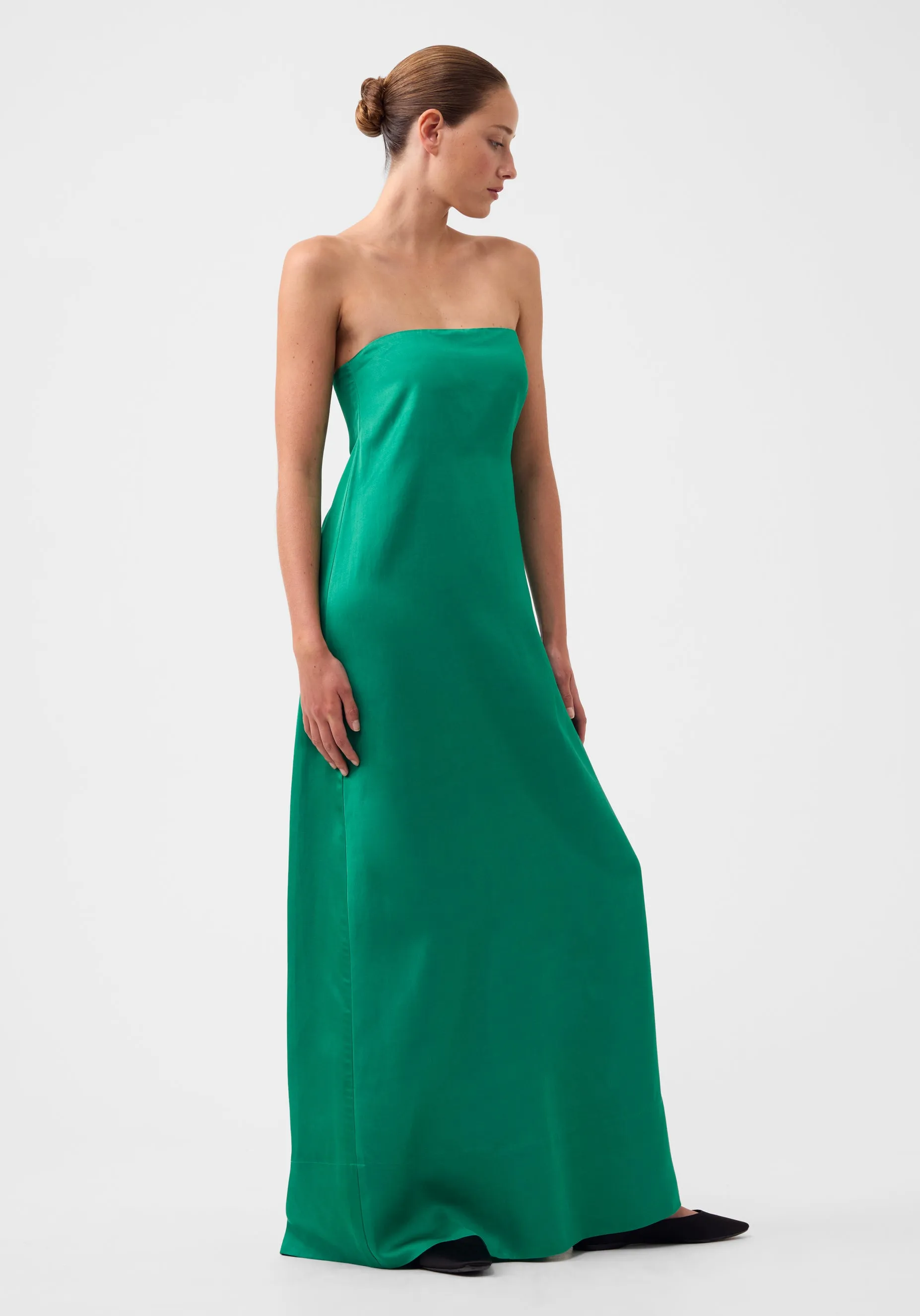 Willow Strapless Dress_Emerald