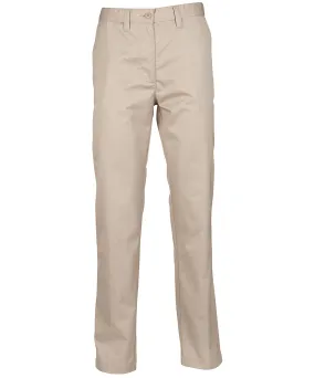 Womens 65/35 flat fronted chino trousers | Stone