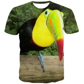 Woodpecker T shirts Men Colorful Tshirt Anime Hip Hop Tshirts Casual Harajuku Tshirts Cool Leisure Tshirts Novelty Short Sleeve