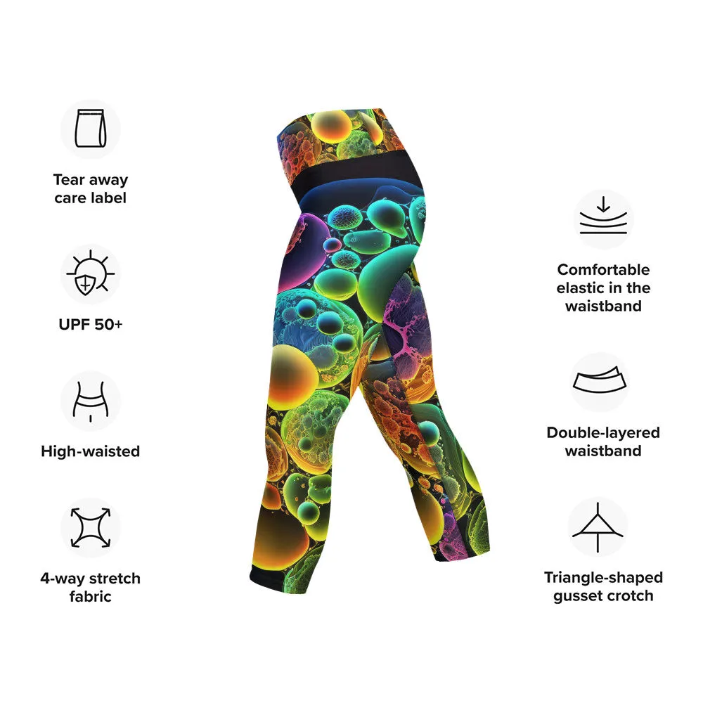 Yoga Capri Leggings Cellular Bubbles