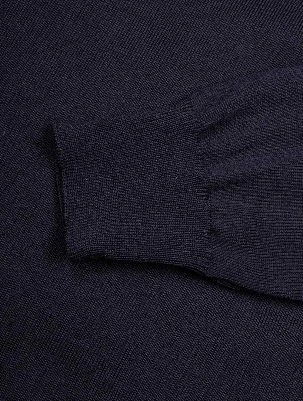 Zipped Pullover With Suede Navy